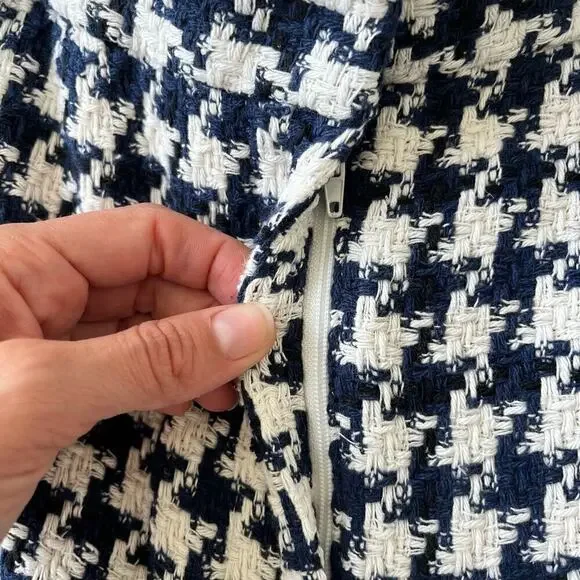 NWT Zara Wonderland Kerry Tweed High Waist Houndstooth Shorts Black Women Size M - Picture 5 of 6